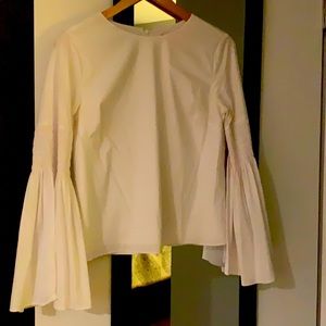 White bell sleeve blouse